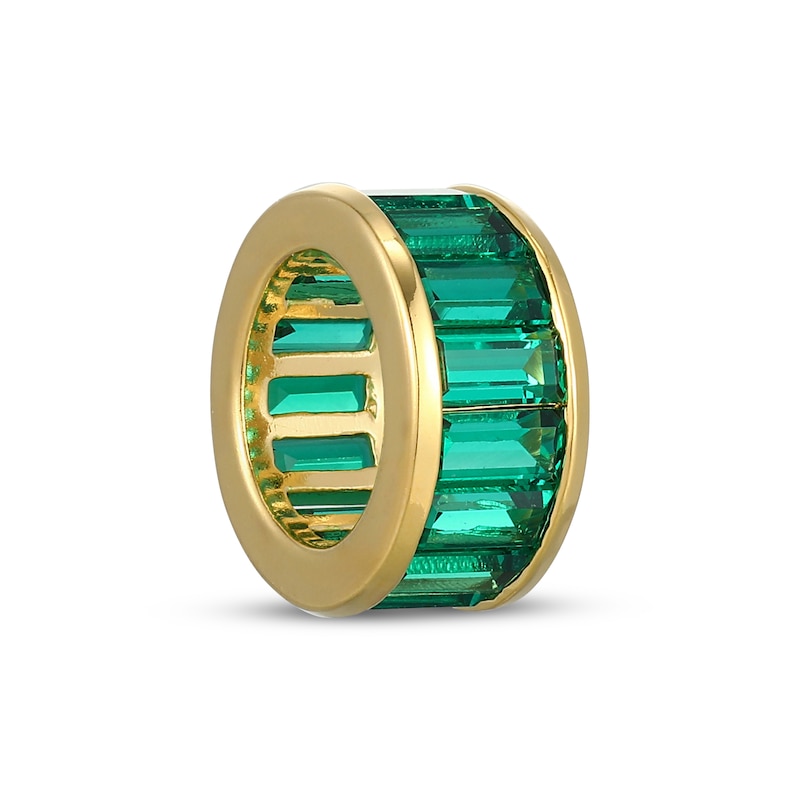 Main Image 2 of STUDIO BY KAY Baguette-Cut Lab-Created Emerald Rondelle Charm 24K Yellow Gold Vermeil Sterling Silver