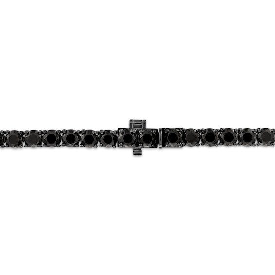 Thumbnail Image 3 of Men's Black Spinel Tennis Bracelet Black Rhodium-Plated Sterling Silver 8.5"