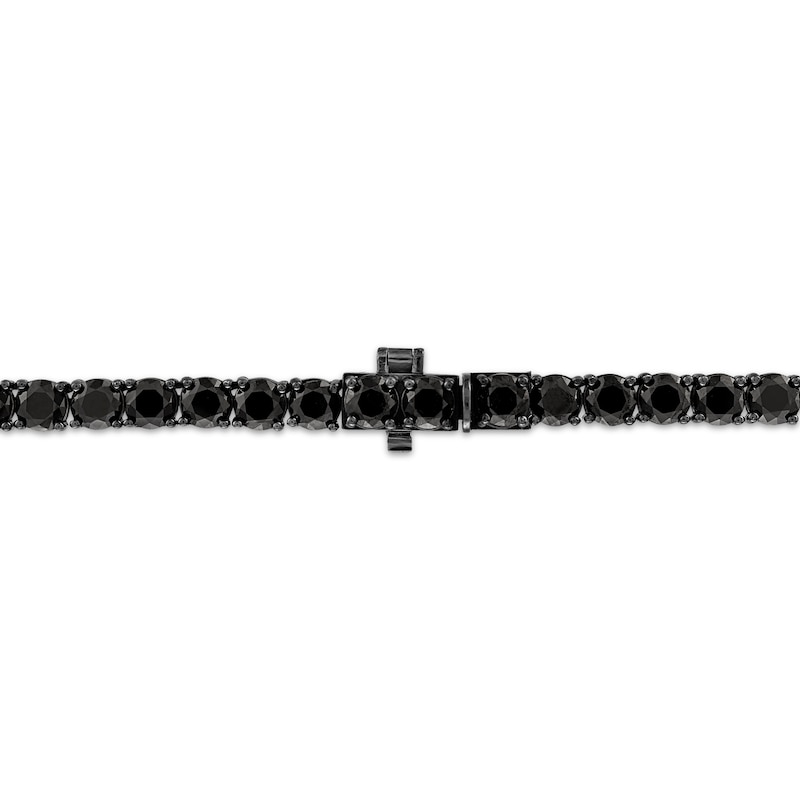 Main Image 3 of Men's Black Spinel Tennis Bracelet Black Rhodium-Plated Sterling Silver 8.5"