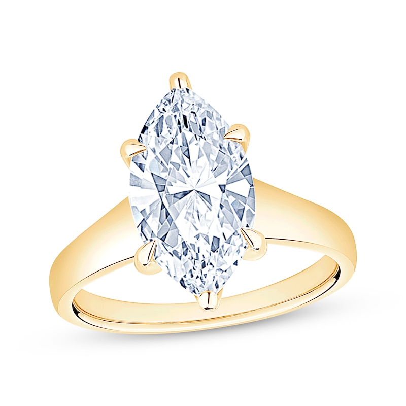 Main Image 1 of Now + Forever Lab-Grown Diamonds Certified Marquise-Cut Solitaire Engagement Ring 3 ct tw 14K Yellow Gold (F/VS2)