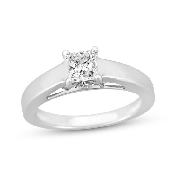 Princess-Cut Diamond Solitaire Plus Engagement Ring 1 ct tw 10K White Gold (I/I2)