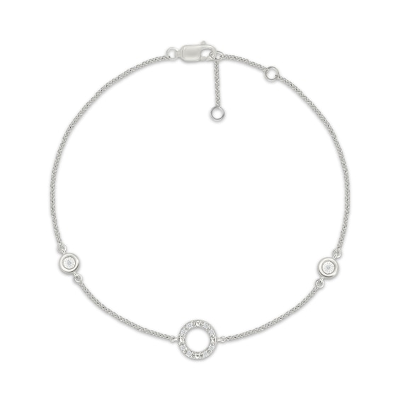 KAY Lab-Grown Diamonds Circle Station Bracelet 1/20 ct tw Sterling Silver 7.5"