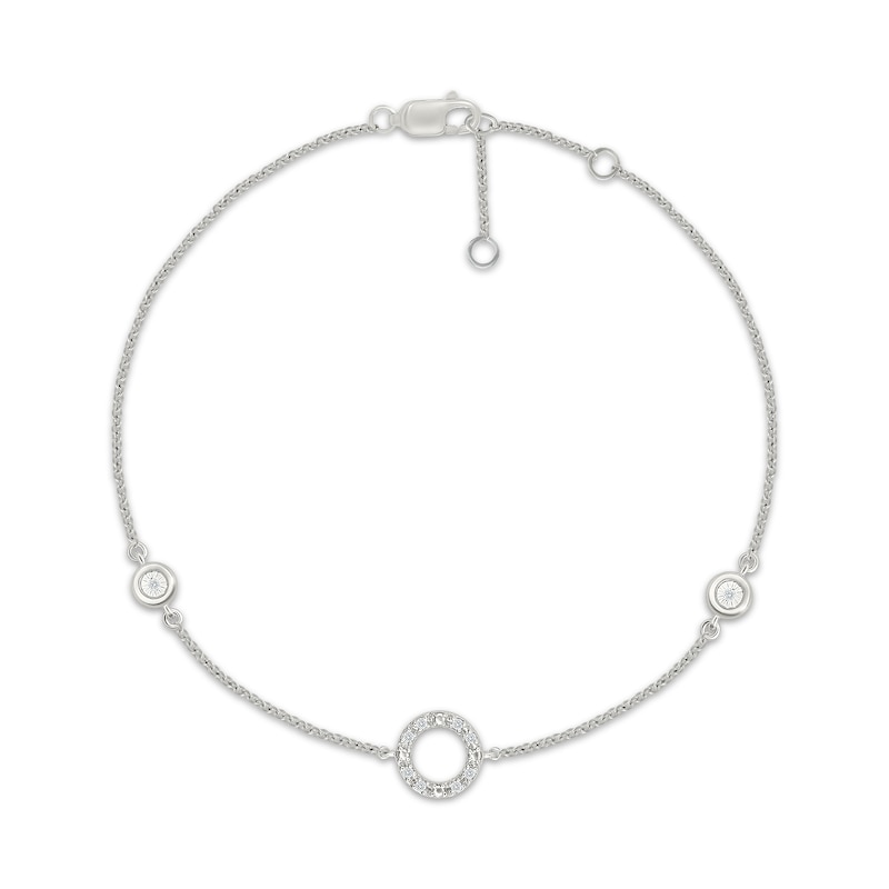 Main Image 1 of KAY Lab-Grown Diamonds Circle Station Bracelet 1/20 ct tw Sterling Silver 7.5"
