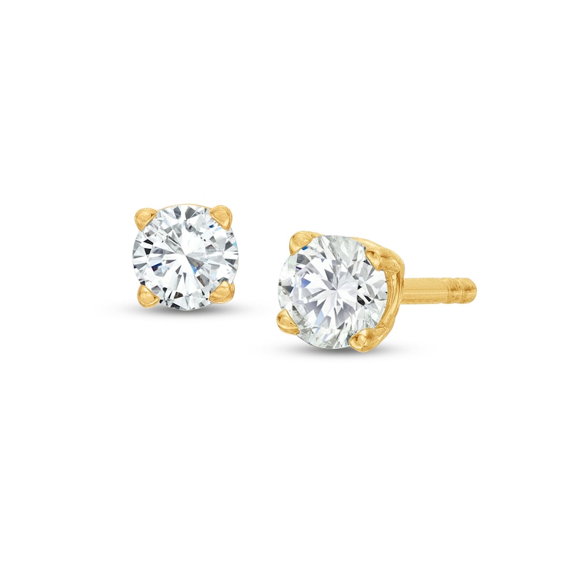 Main Image 1 of Diamond Earrings 1/4 ct tw Round-cut 14K Yellow Gold (I/I2)