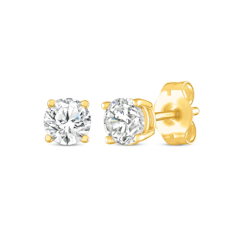 Main Image 1 of Diamond Earrings 1/2 ct tw Round-cut 14K Yellow Gold (I/I2)