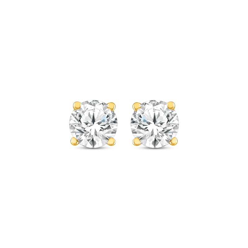 Main Image 2 of Diamond Earrings 1/2 ct tw Round-cut 14K Yellow Gold (I/I2)