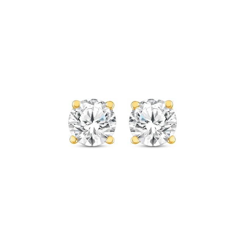 Diamond Stud Earrings 1/2 ct tw Round 14K Yellow Gold