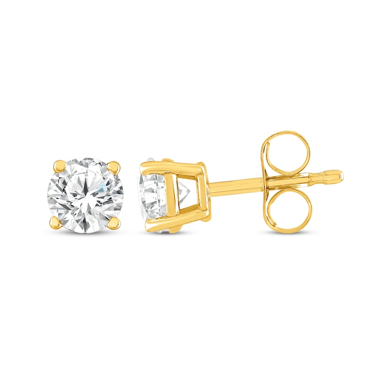 Main Image 3 of Diamond Earrings 1/2 ct tw Round-cut 14K Yellow Gold (I/I2)