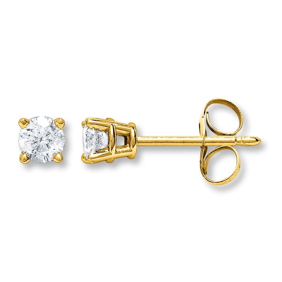 Diamond Earrings 3/4 ct tw Round-cut 14K Yellow Gold (I/I2)