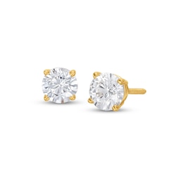 Diamond Solitaire Earrings 1 ct tw Round-cut 14K Yellow Gold (I/I2)