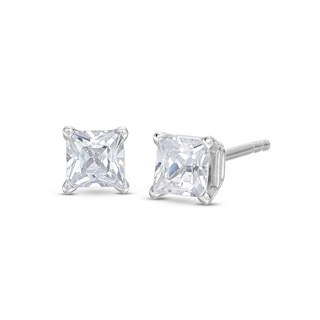 Princess-Cut Diamond Solitaire Stud Earrings 1/2 ct tw 14K White Gold (I/I2)