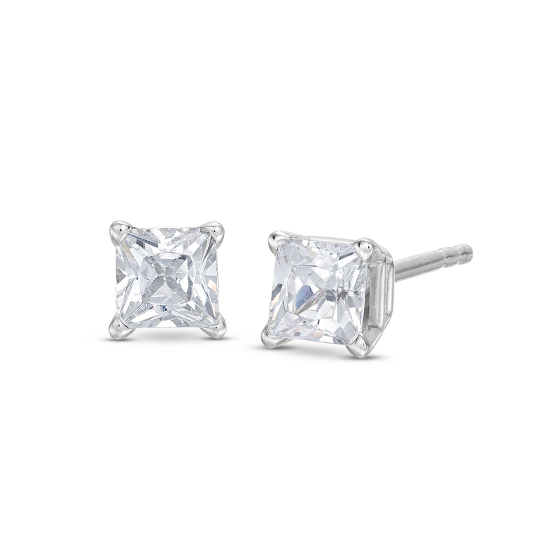 Main Image 1 of Diamond Earrings 1/2 ct tw Princess-cut 14K White Gold (I/I2)