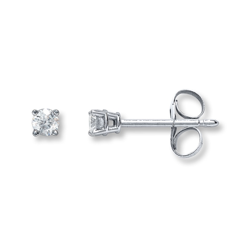 Main Image 1 of Diamond Earrings 1/20 ct tw Round-cut 14K White Gold (I/I2)