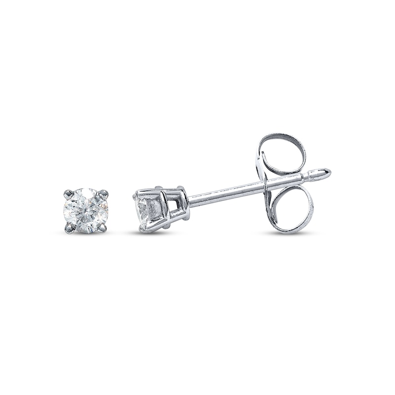 Main Image 1 of Diamond Earrings 1/10 ct tw Round-Cut 14K White Gold (I/I2)