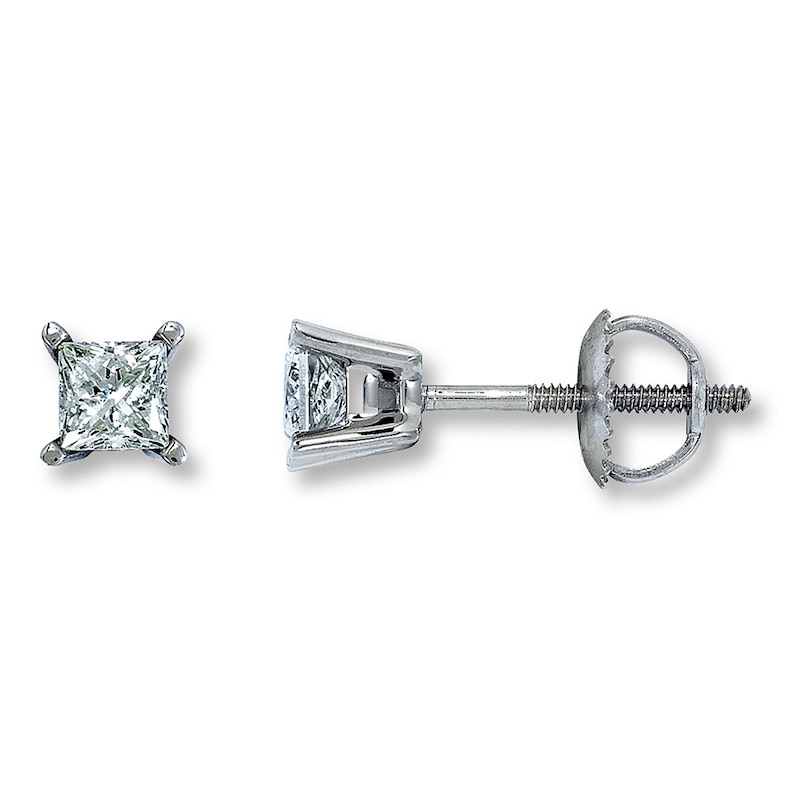 THE LEO Diamond Earrings 1/2 ct tw Princess-cut 14K White Gold (I/SI2)