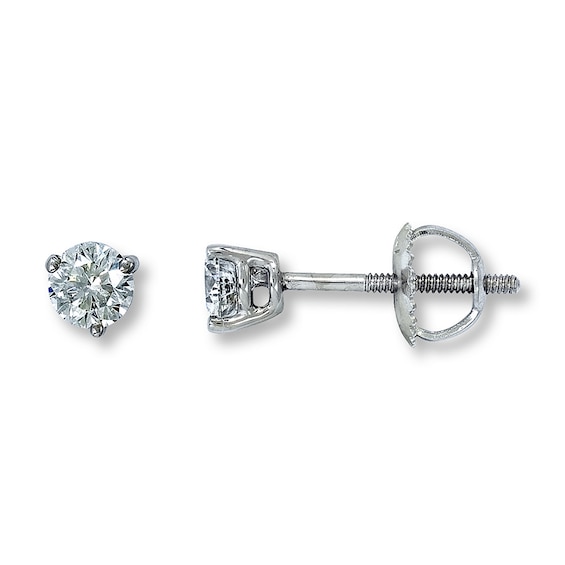 THE LEO Diamond Solitaires 1/2 ct tw Earrings 14K White Gold (I/SI2)