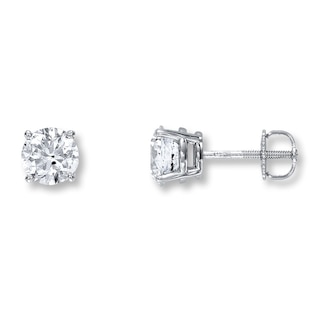 Diamond Earrings 2 ct tw Round-cut 14K White Gold | Kay