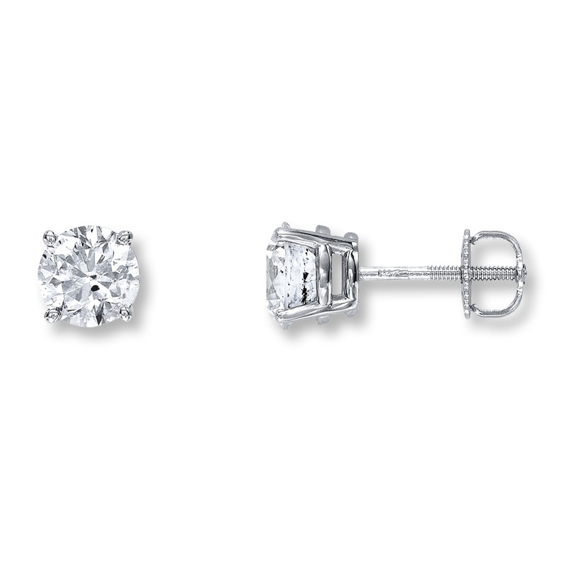 Diamond Earrings 2 ct tw Round-cut 14K White Gold (I/I2)