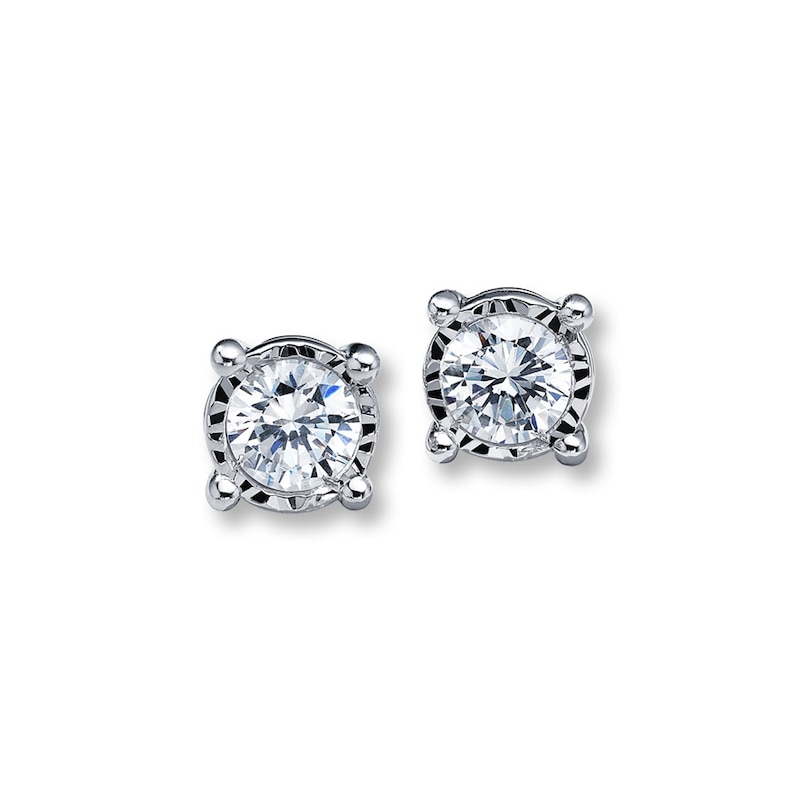 Radiant Reflections 3/4 ct tw Diamonds 10K White Gold Earrings (J/I3)