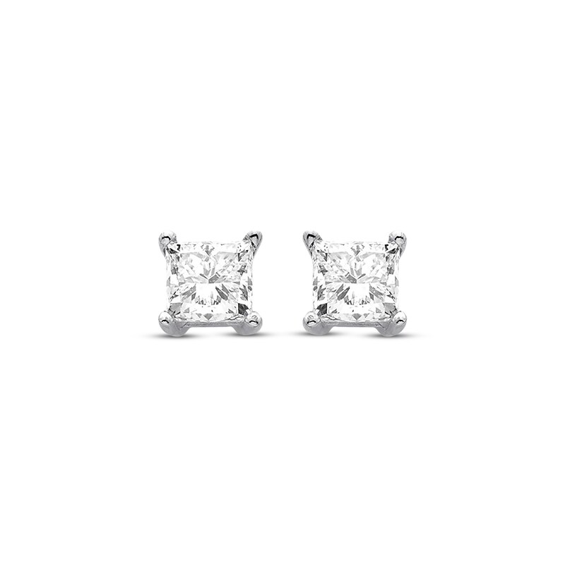 Diamond Solitaire Earrings 3/4 ct tw Princess 14K Gold (K/I2) Kay