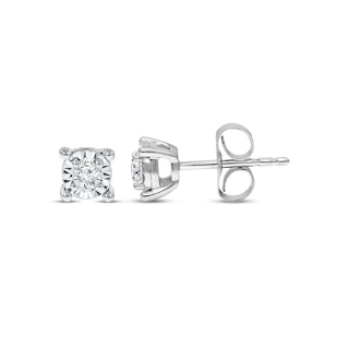 Radiant Reflections 1/10 cttw Diamonds Sterling Silver Earrings | Kay