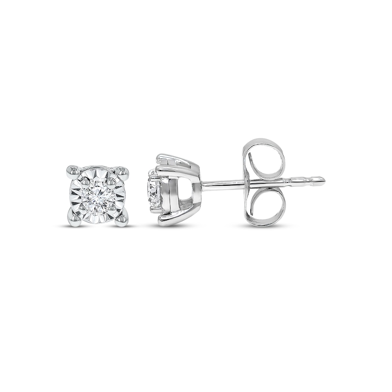 Main Image 1 of Radiant Reflections 1/10 cttw Diamonds Sterling Silver Earrings (J/I3)