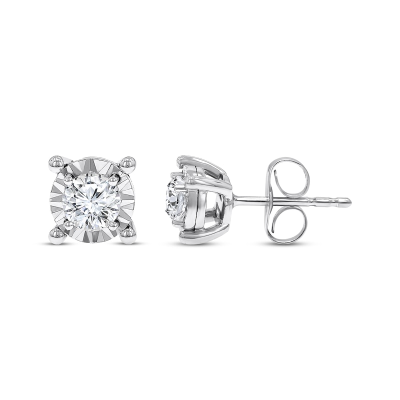 Main Image 1 of Radiant Reflections 1/2 ct tw Diamonds 10K White Gold Earrings (J/I3)