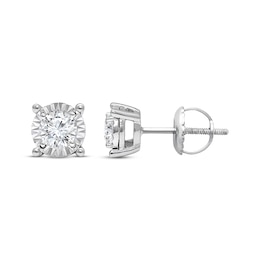 Radiant Reflections 1 ct tw Diamonds 10K White Gold Earrings (J/I3)