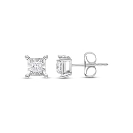 Radiant Reflections 1/10 cttw Diamonds Sterling Silver Earrings (J/I3)