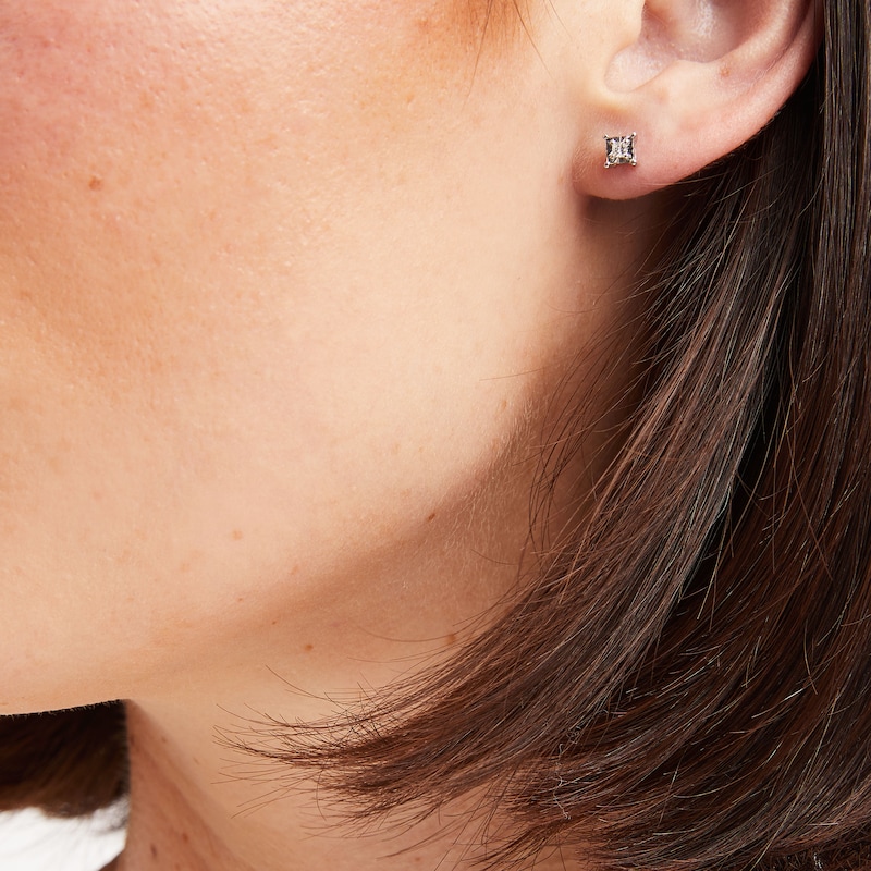 Main Image 3 of Radiant Reflections 1/10 cttw Diamonds Sterling Silver Earrings (J/I3)