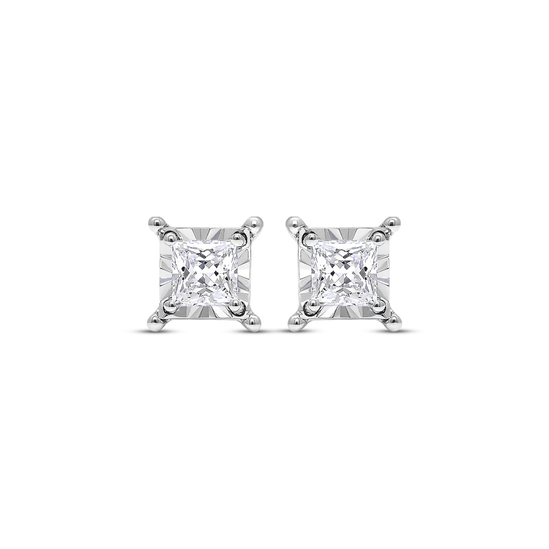 Main Image 2 of Radiant Reflections 1/2 ct tw Diamonds 10K White Gold Earrings (J/I3)