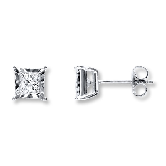 Radiant Reflections / ct tw Diamonds 10K White Gold Earrings (J/I3