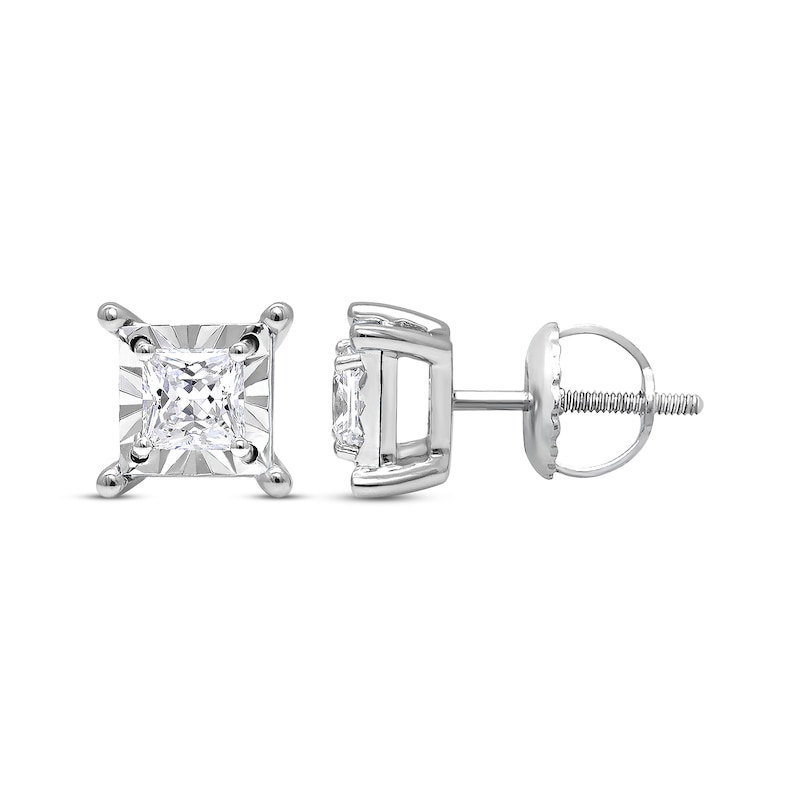 Main Image 1 of Radiant Reflections 1 ct tw Diamonds 10K White Gold Earrings (J/I3)