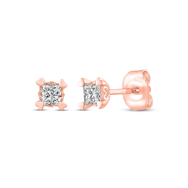 Diamond Earrings 1/4 ct tw Princess-cut 14K Rose Gold (I/I2)