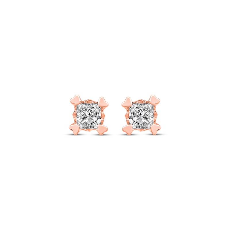 Diamond Earrings 1/4 ct tw Princess-cut 14K Rose Gold (I/I2)