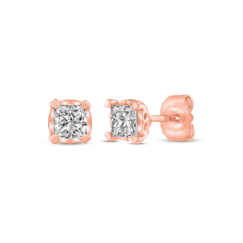 Diamond Earrings 1/2 ct tw Princess-cut 14K Rose Gold (I/I2)