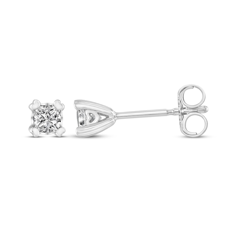 Main Image 3 of Diamond Earrings 1/4 ct tw Princess-cut 14K White Gold (I/I2)
