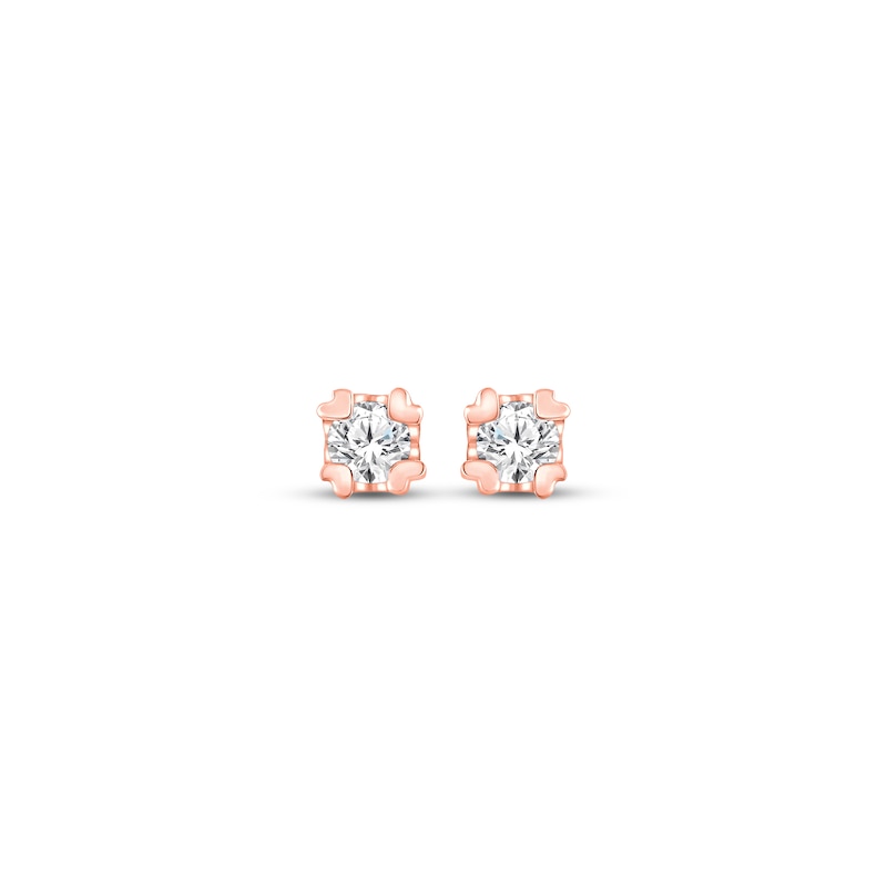 Main Image 2 of Diamond Solitaire Earrings 1/10 ct tw 14K Rose Gold (I/I2)