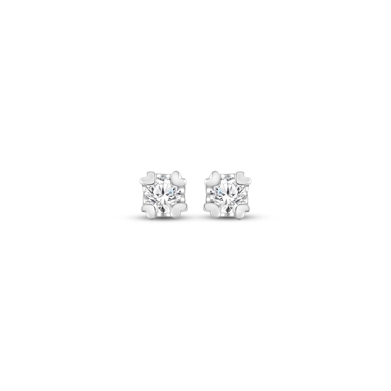 Main Image 2 of Diamond Solitaire Earrings 1/10 ct tw 14K White Gold (I/I2)