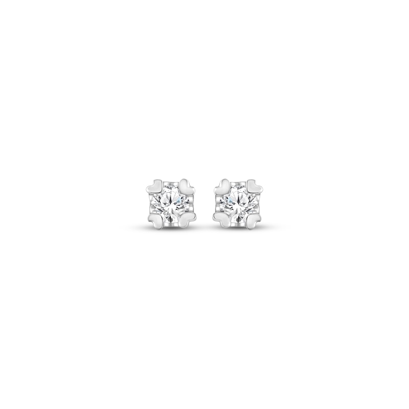 Diamond Solitaire Earrings 1/10 ct tw 14K White Gold (I/I2) | Kay