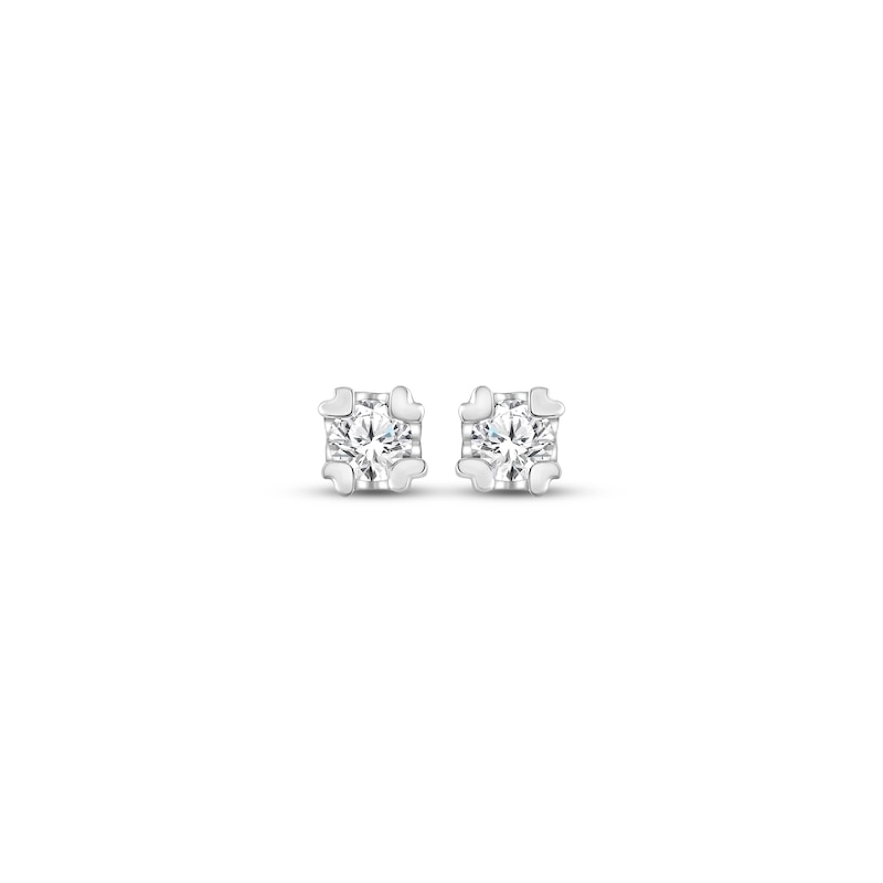 Main Image 2 of Diamond Solitaire Earrings 1/20 ct tw 14K White Gold (I/I3)