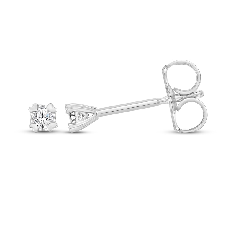 Main Image 3 of Diamond Solitaire Earrings 1/20 ct tw 14K White Gold (I/I3)
