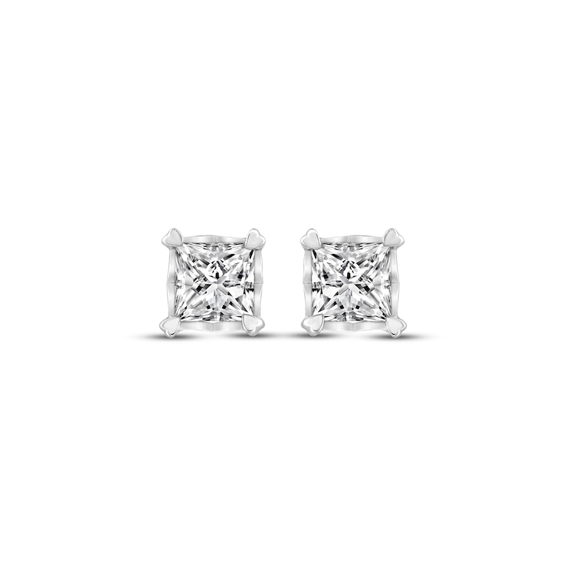 Diamond Solitaire Earrings 3/4 cttw Princess-cut 14K White Gold (I/I3)