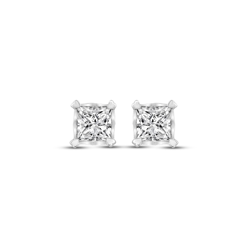 Main Image 2 of Diamond Solitaire Earrings 3/4 cttw Princess-cut 14K White Gold (I/I3)