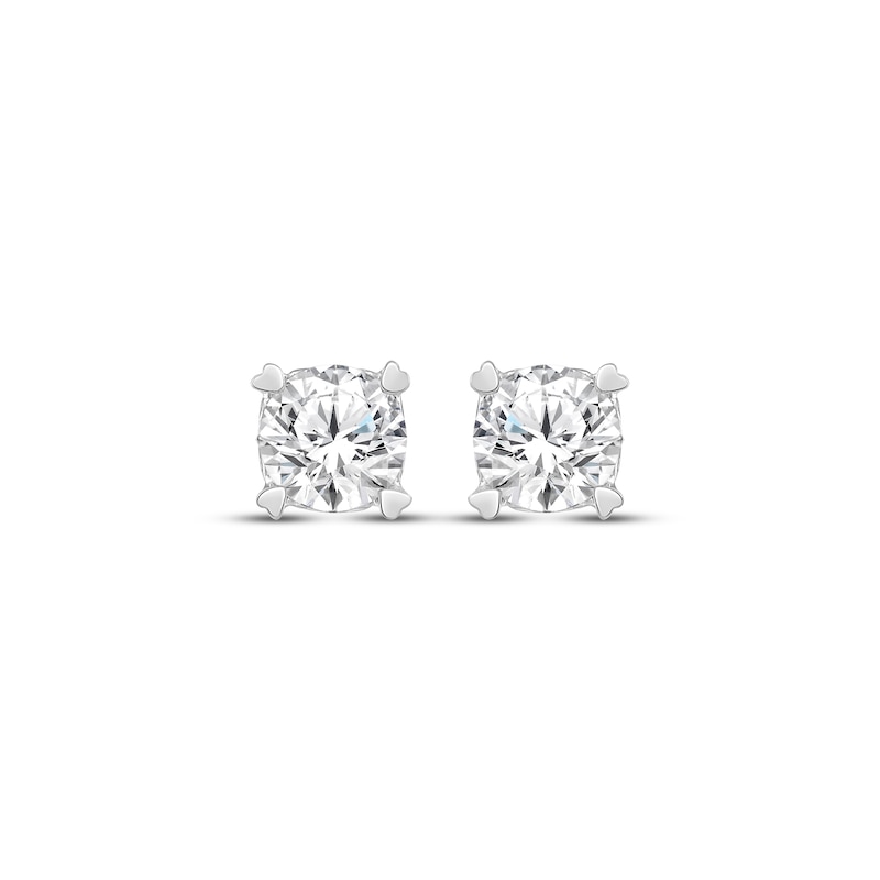 Solitaire Earrings 1 ct tw Diamonds 14K White Gold (I/I2)