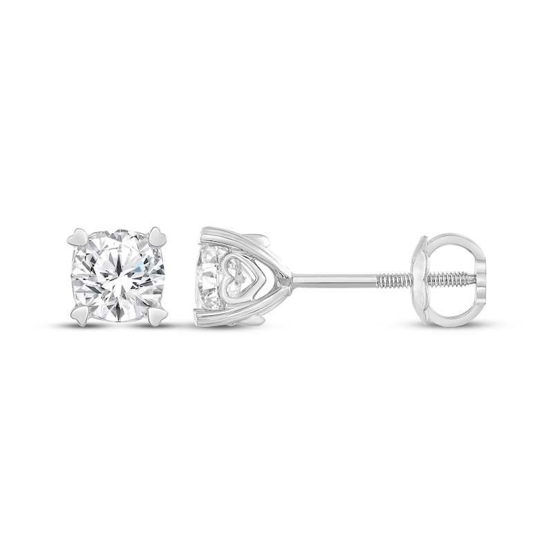 Main Image 3 of Solitaire Earrings 1 ct tw Diamonds 14K White Gold (I/I2)