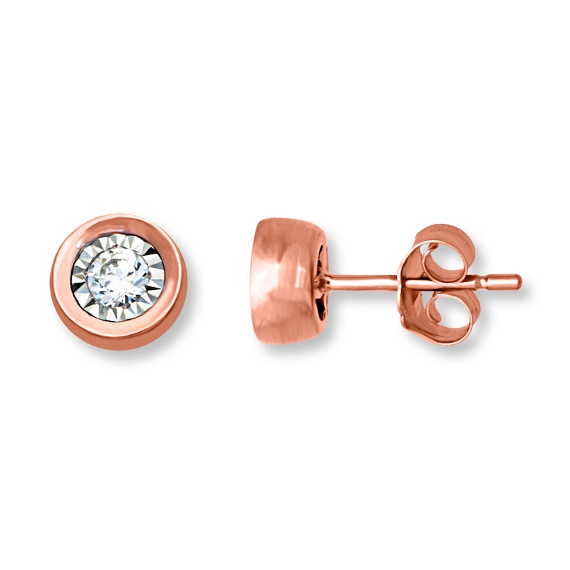 Diamond Solitaire Earrings 1/5 Carat tw 10K Rose Gold