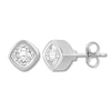 Diamond Solitaire Earrings 1/10 ct tw Round-cut Sterling Silver