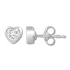 Thumbnail Image 1 of Diamond Heart-Shaped Earrings 1/10 ct tw Sterling Silver (I/I3)