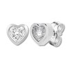 Thumbnail Image 2 of Diamond Heart-Shaped Earrings 1/10 ct tw Sterling Silver (I/I3)